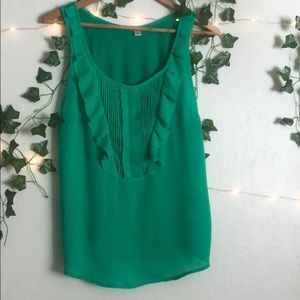 green tank top